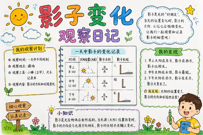 影子变化观察日记彩绘