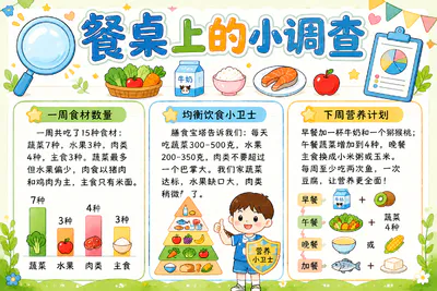 餐桌上的小调查(男孩)彩绘