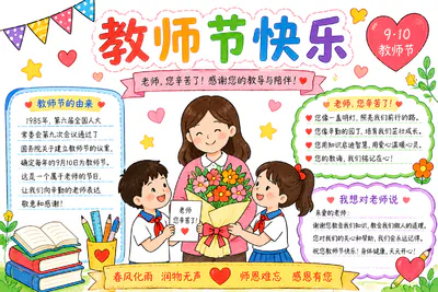 教师节快乐彩绘