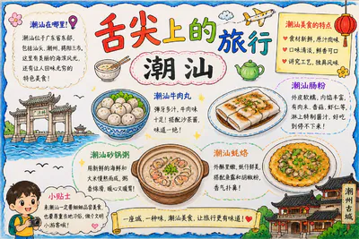 舌尖上的旅行 潮汕美食彩绘