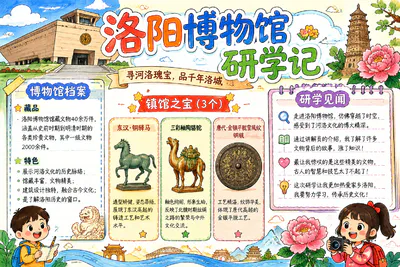 洛阳博物馆研学记彩绘