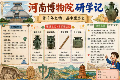 河南博物院研学记彩绘