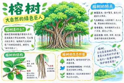 榕树 大自然的绿色巨人彩绘