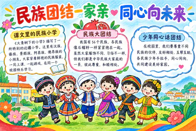 民族团结一家亲 同心向未来彩绘