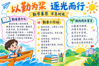 以勤为桨 逐光而行彩绘