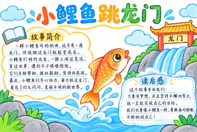小鲤鱼跳龙门彩绘