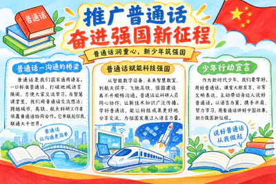 推广普通话 奋进强国新征程彩绘