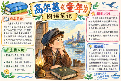 高尔基《童年》阅读笔记彩绘