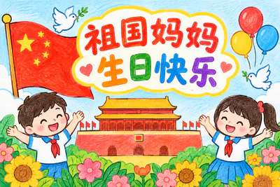 祖国妈妈生日快乐彩绘