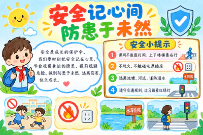 安全记心间 防患于未然彩绘