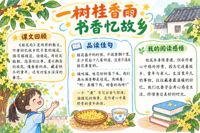 一树桂香雨 书香忆故乡彩绘