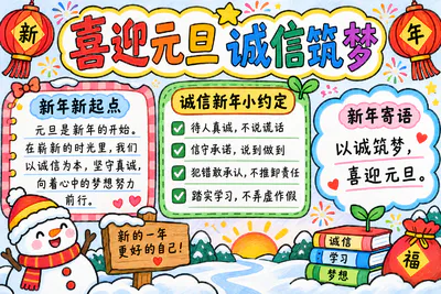 喜迎元旦 诚信筑梦彩绘