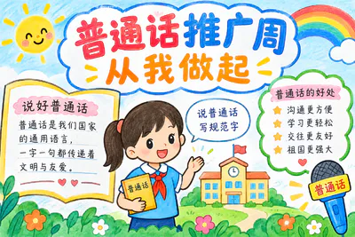 普通话推广周 从我做起彩绘