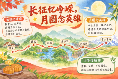 长征忆峥嵘 月圆念英雄彩绘
