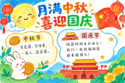 月满中秋 喜迎国庆彩绘